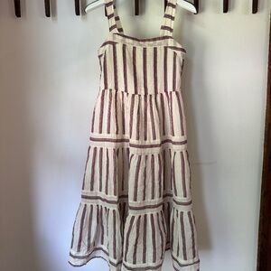 Mango Kids Tiered Stripe Dress - size 9 years / 134cm